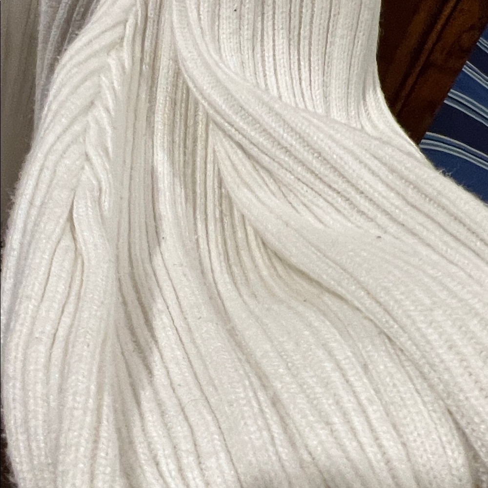 Sancia Teofila Cream / Off White Sweater with Brown Trim - Picture 11 of 11